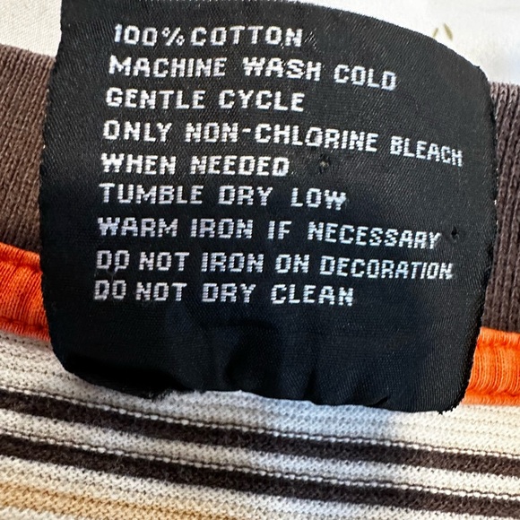 Vintage 90s Y2K South Pole Sz: 3XL Tan & Dark Brown Striped Short Sleeve Polo. - Picture 7 of 16